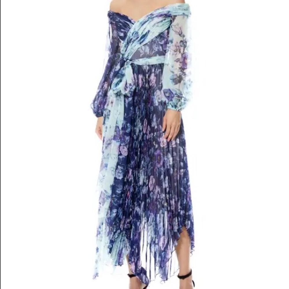 Theia Lennon Handkerchief Wrap Dress